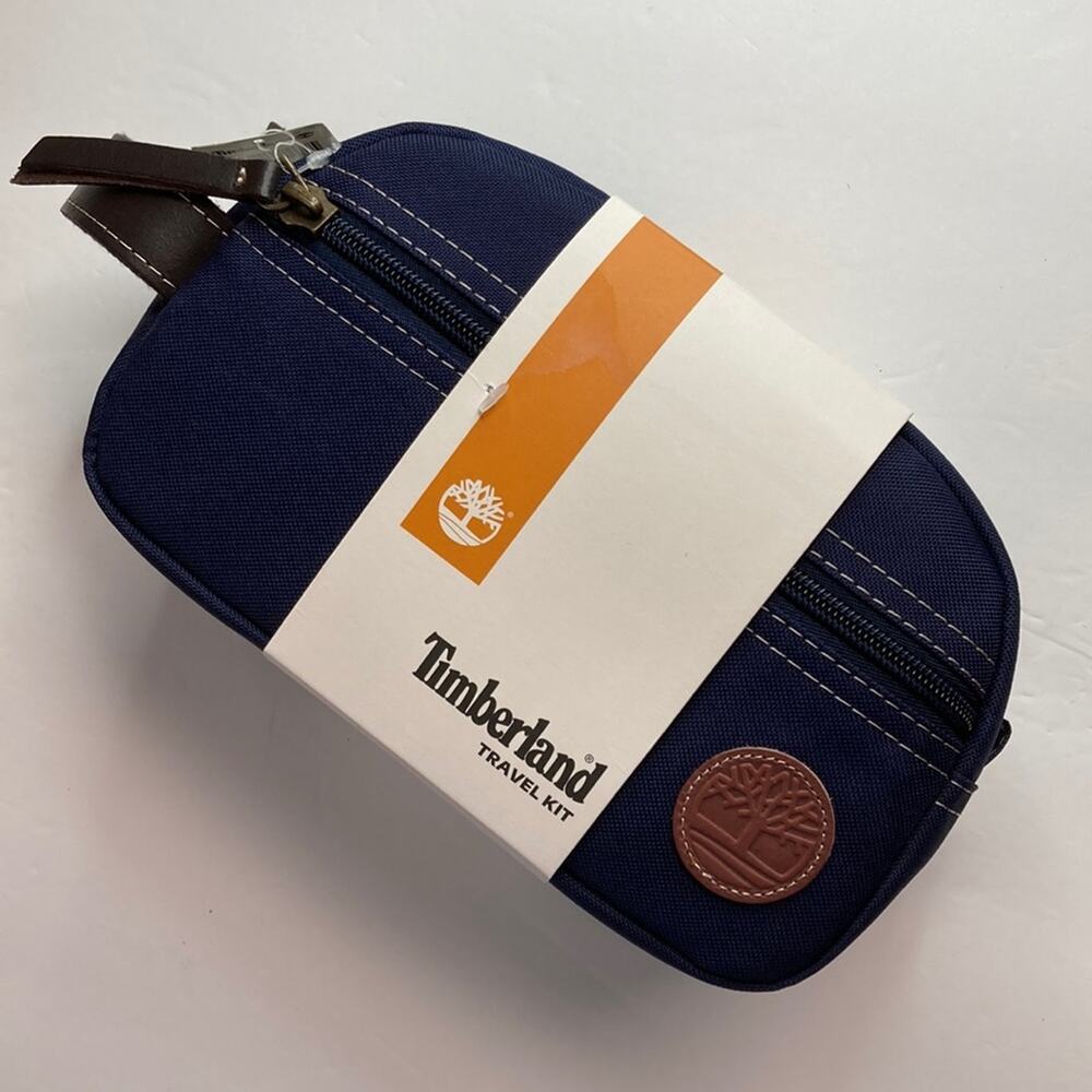 Timberland Men's Navy Blue Travel Kit Bag Zippered with Handle
